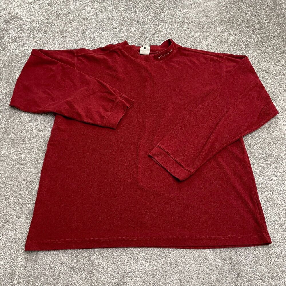Columbia Fleece Pullover Sweatshirt Men Xl Red Long Sleeve Outdoor Hiking Casual